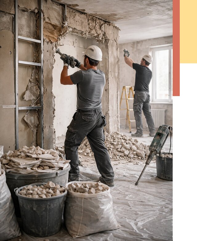 Демонтажные работы в Королев от 2807 руб. — услуги и цена под ключ | ОТДЕЛОЧНИК-Кор