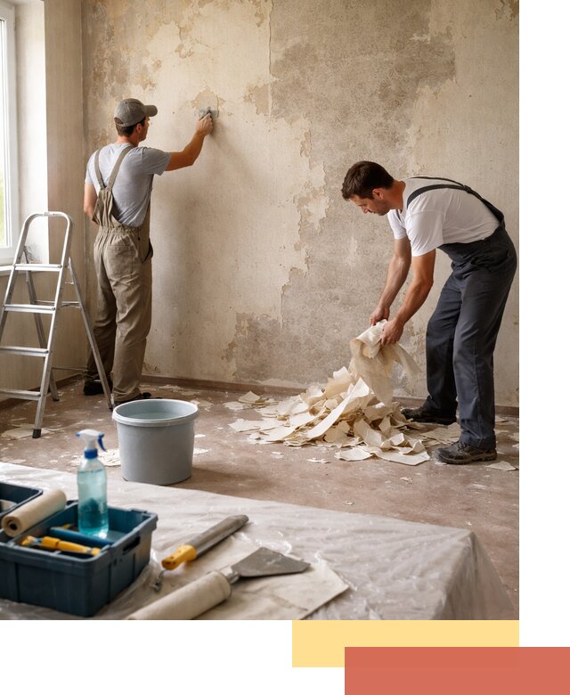 Снятие старых обоев в Королев быстро и качественно