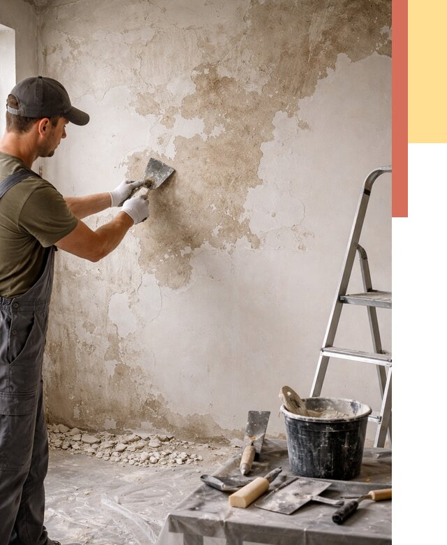 Снятие старой шпаклевки в Королев от 1923 руб. — быстро и недорого | ОТДЕЛОЧНИК-Кор