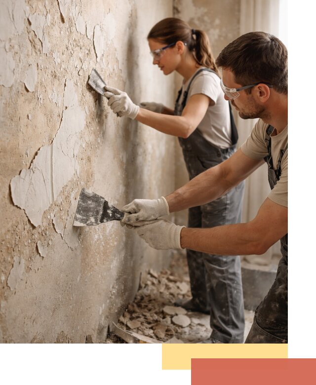 Снятие старой шпаклевки и подготовка поверхностей в Королев