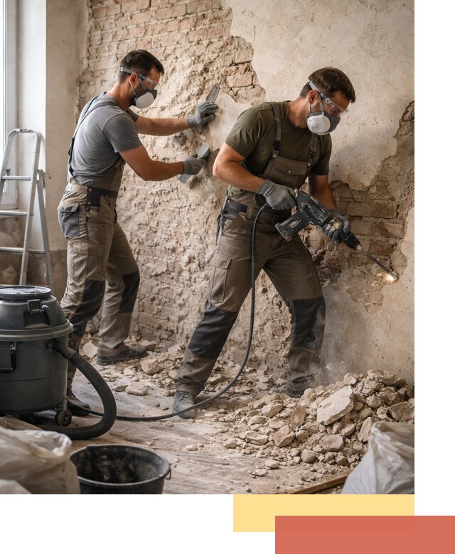 Демонтаж штукатурки со стен в Королев быстро и аккуратно