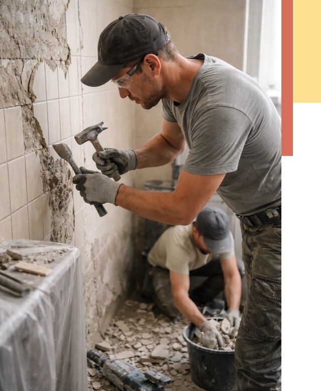 Демонтаж плитки со стен в Королев от 884 руб. — быстро и недорого | ОТДЕЛОЧНИК-Кор