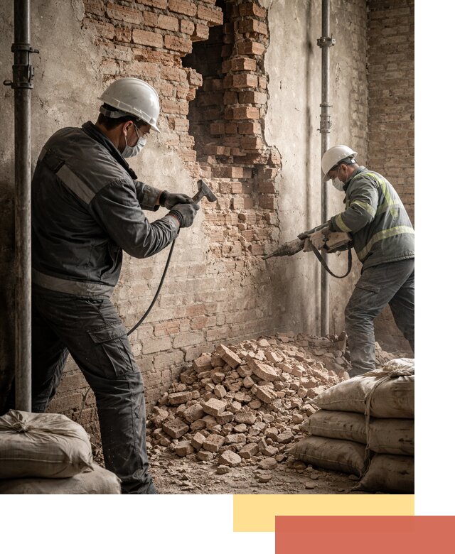 Демонтаж кирпичных стен в Королев быстро и безопасно