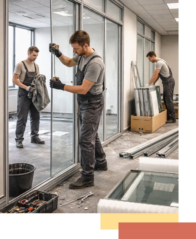 Демонтаж стеклянных перегородок в Королев быстро и безопасно