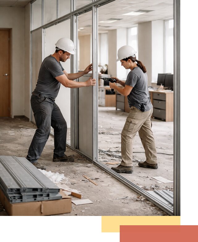 Демонтаж алюминиевых перегородок в Королев быстро и аккуратно