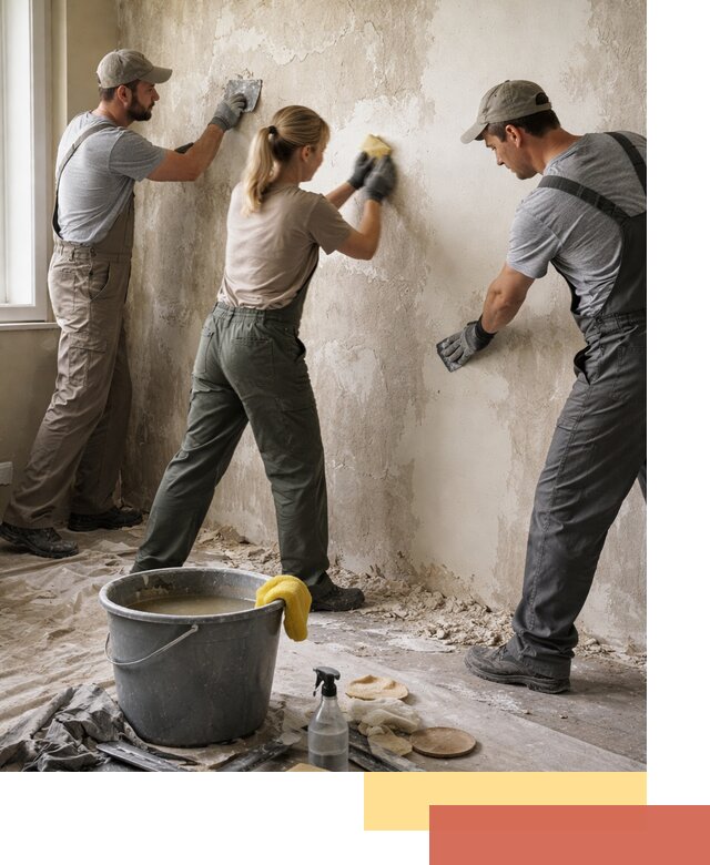 Очистка стен от клея и грунтовки в Королев качественно и быстро