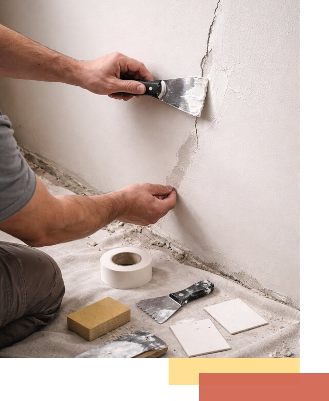Заделка трещин и сколов в стенах и потолках в Королев