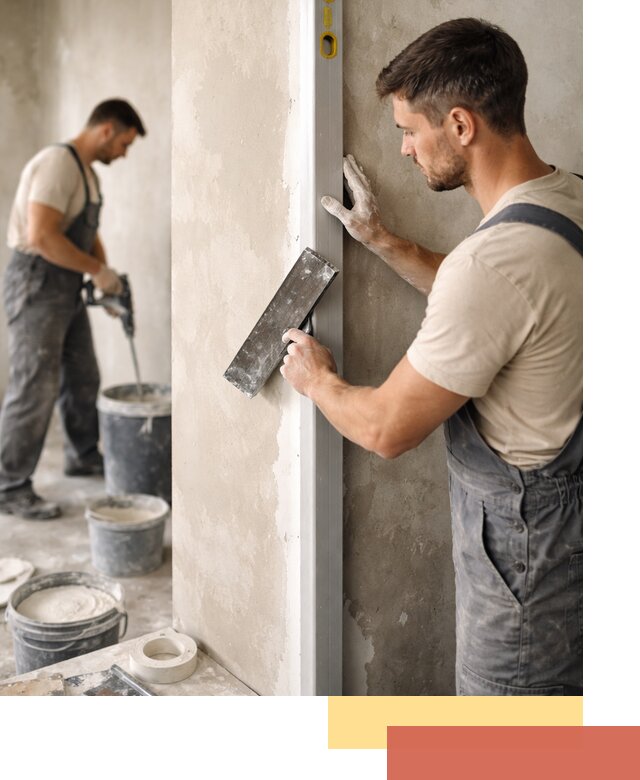 Выведение углов стен в Королев: монтаж и оштукатуривание