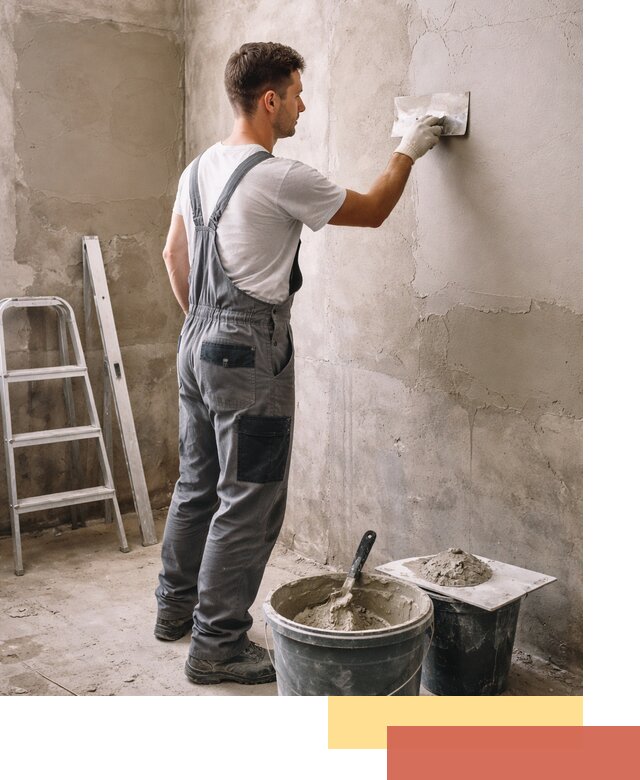 Штукатурка стен в ванной под ключ в Королев