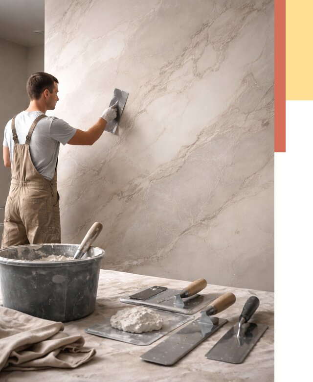 Декоративная штукатурка под мрамор в Королев от 2911 руб./м² — быстро и недорого | ОТДЕЛОЧНИК-Кор