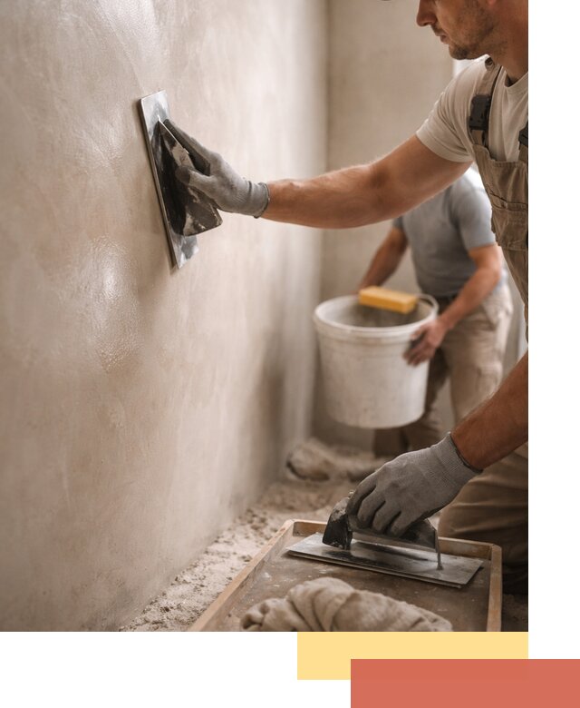 Нанесение марокканской штукатурки таделакт в Королев
