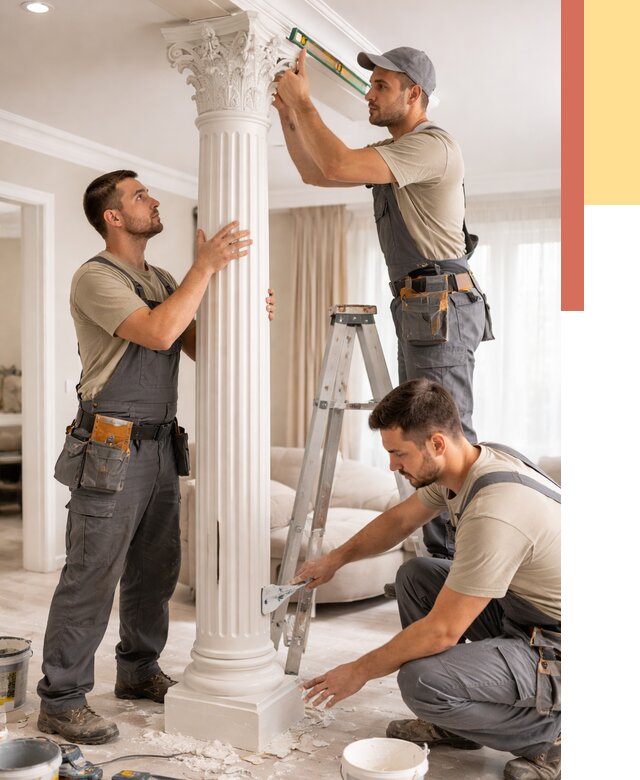 Установка декоративных колонн в Королев от 12476 руб. под ключ | ОТДЕЛОЧНИК-Кор