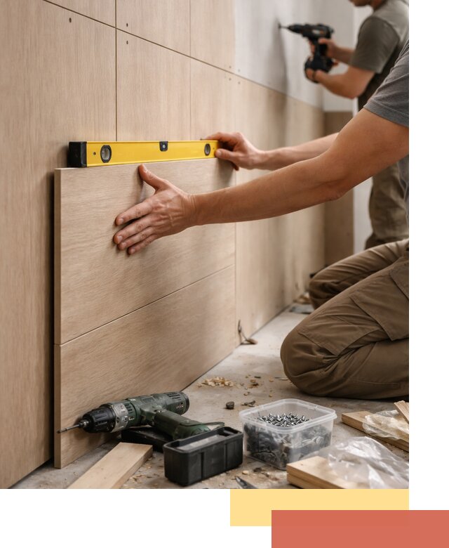 Профессиональный монтаж МДФ панелей на стены в Королев