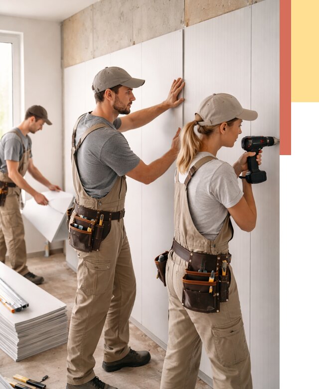 Монтаж ПВХ панелей на стены в Королев от 468 руб/м2 — быстро и недорого | ОТДЕЛОЧНИК-Кор