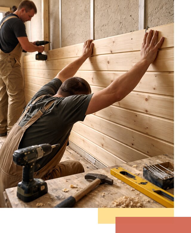 Монтаж деревянной вагонки на стены в Королев быстро и качественно