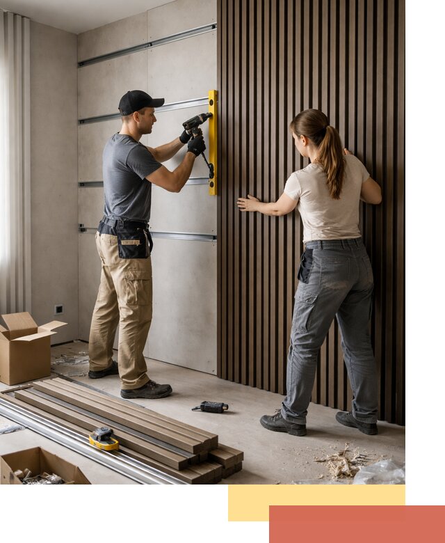 Монтаж реечных панелей на стены в Королев