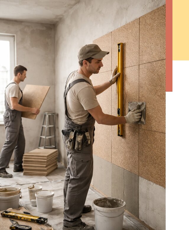 Монтаж пробковых панелей на стены в Королев от 3639 руб. — ОТДЕЛОЧНИК-Кор