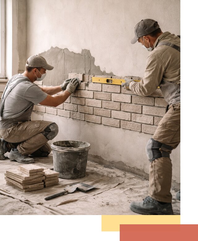 Монтаж декоративного кирпича профессионально в Королев