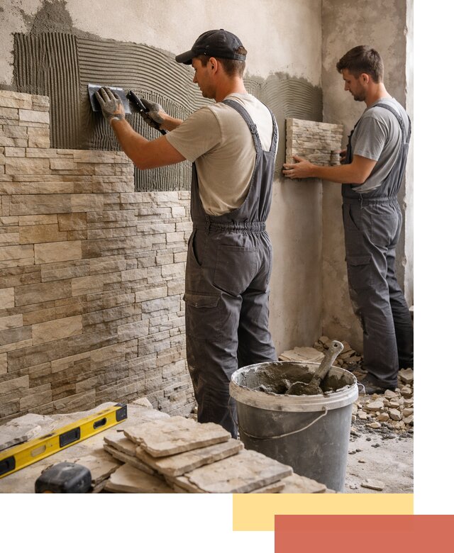 Монтаж искусственного камня в Королев — облицовка стен и фасадов