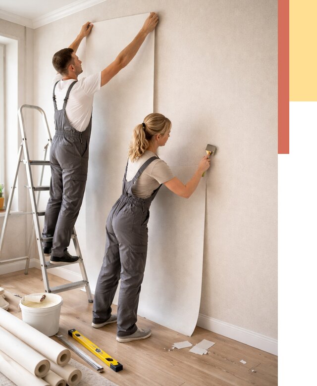 Поклейка флизелиновых обоев в Королев от 6238 руб. | Быстро и недорого — ОТДЕЛОЧНИК-Кор