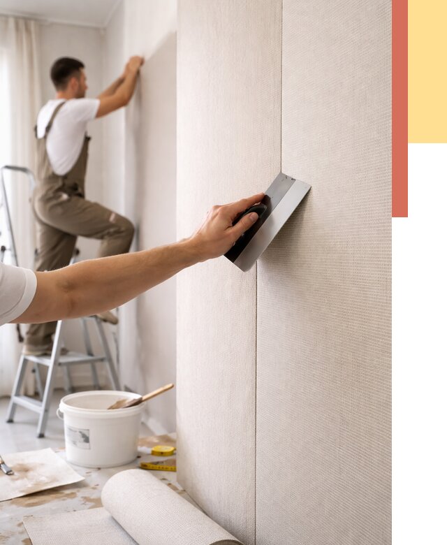 Поклейка текстильных обоев в Королев от 4679 руб. под ключ | ОТДЕЛОЧНИК-Кор