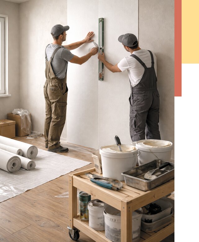 Поклейка стеклообоев в Королев от 6758 руб. за м2 — быстро и недорого | ОТДЕЛОЧНИК-Кор