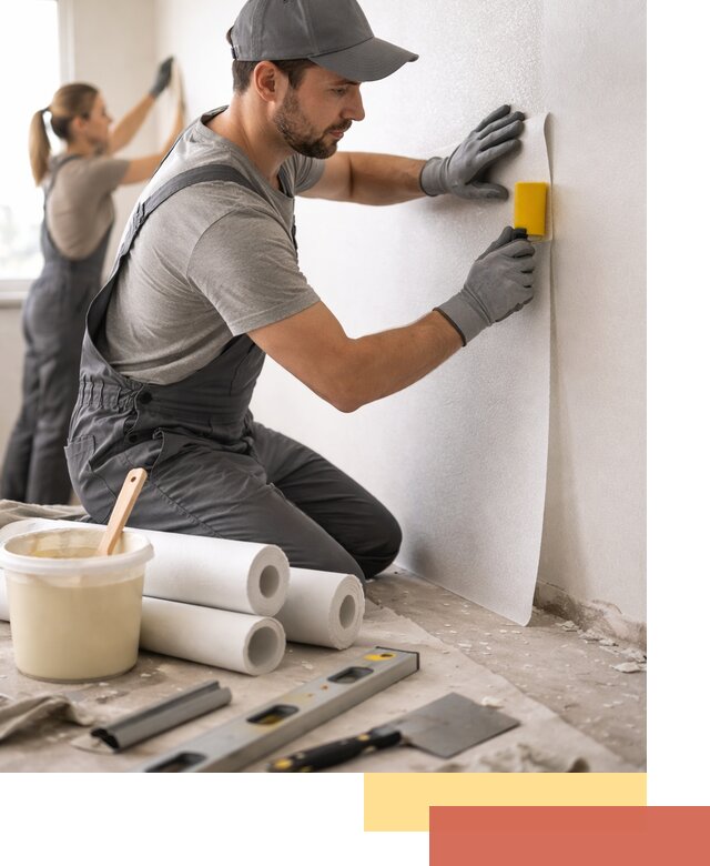 Поклейка стеклообоев профессионально в Королев