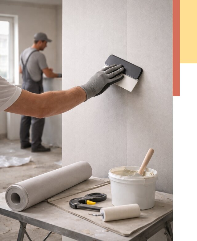 Поклейка обоев под покраску в Королев от 3639 руб. за м2 | ОТДЕЛОЧНИК-Кор