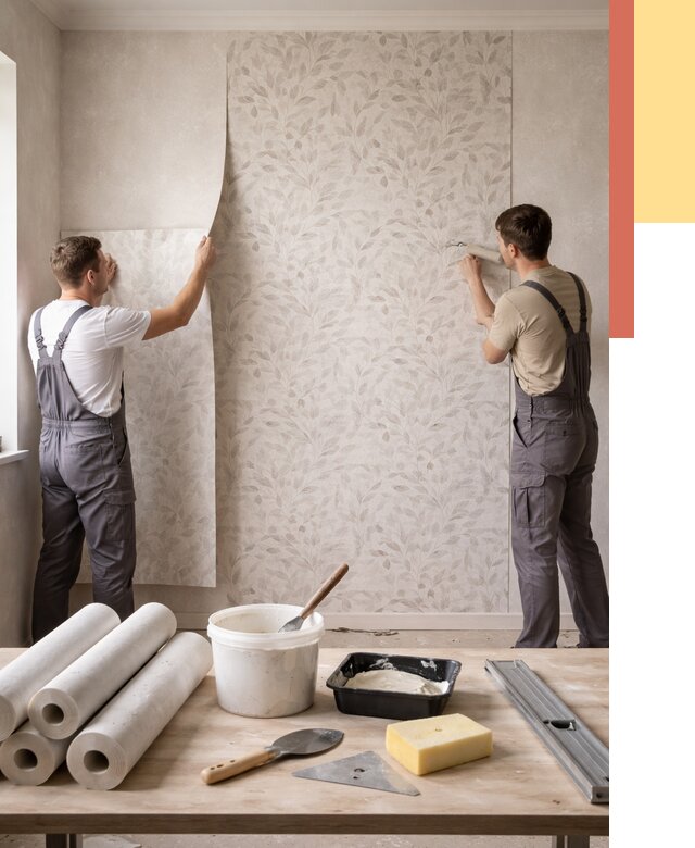 Поклейка обоев с подбором рисунка в Королев от 3639 руб. | ОТДЕЛОЧНИК-Кор - быстро и недорого