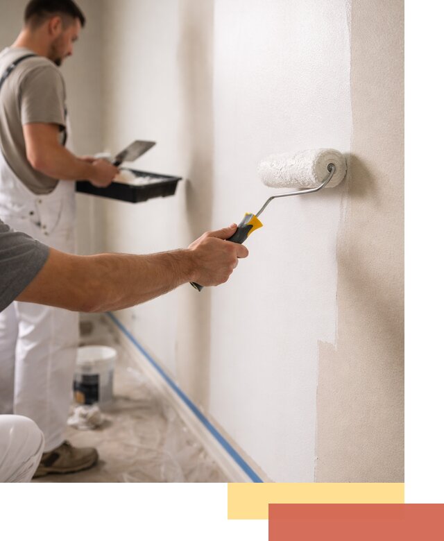 Покраска стен акриловой краской профессионально в Королев