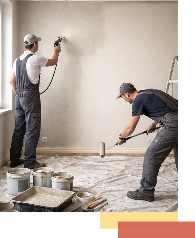 Покраска стен моющейся краской и защита поверхностей в Королев