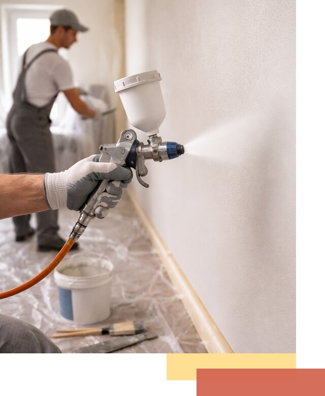 Покраска стен краскопультом в Королев быстро и качественно