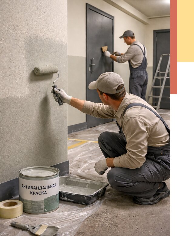 Покраска стен антивандальной краской в Королев от 4679 руб./м² под ключ | ОТДЕЛОЧНИК-Кор