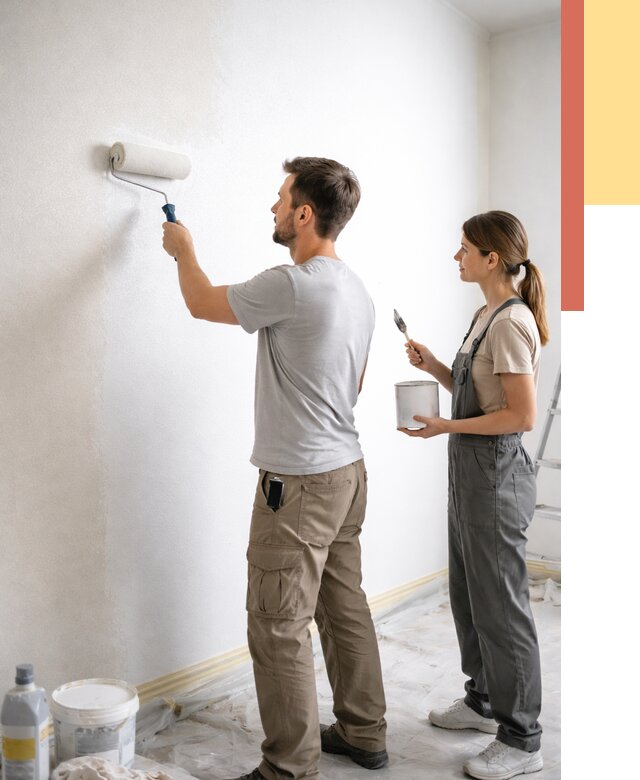 Окраска стен по стеклохолсту в Королев от 4679 руб/м² под ключ | ОТДЕЛОЧНИК-Кор