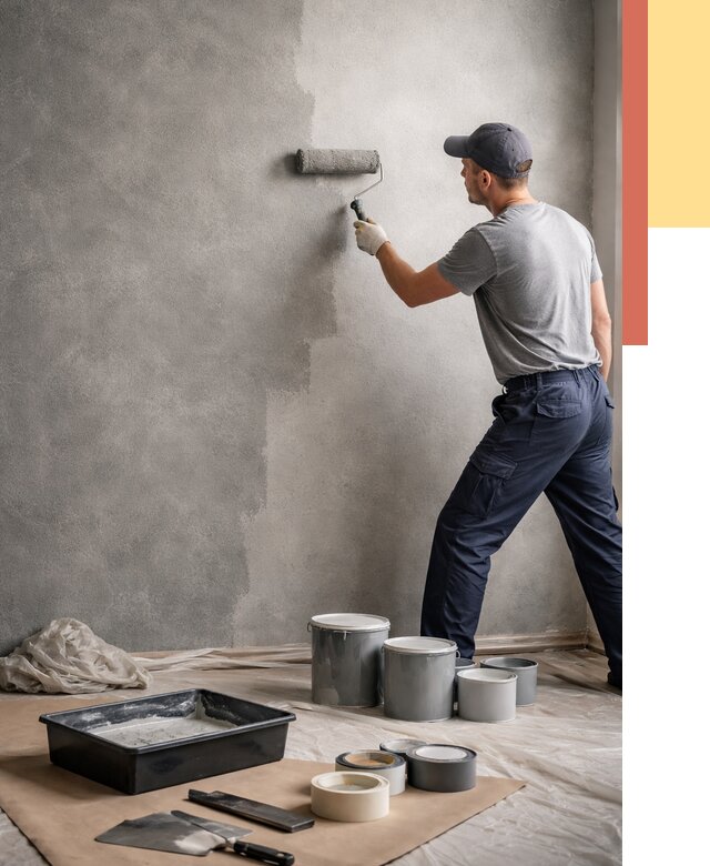 Покраска стен под бетон в Королев от 676 руб. за м2 — быстро и недорого | ОТДЕЛОЧНИК-Кор