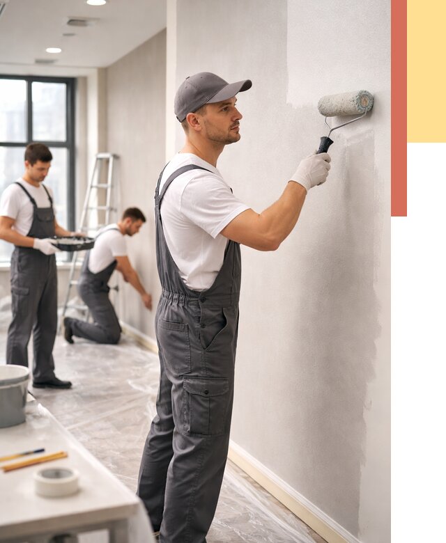 Покраска стен в офисе в Королев от 8837 руб. — быстро и недорого | ОТДЕЛОЧНИК-Кор