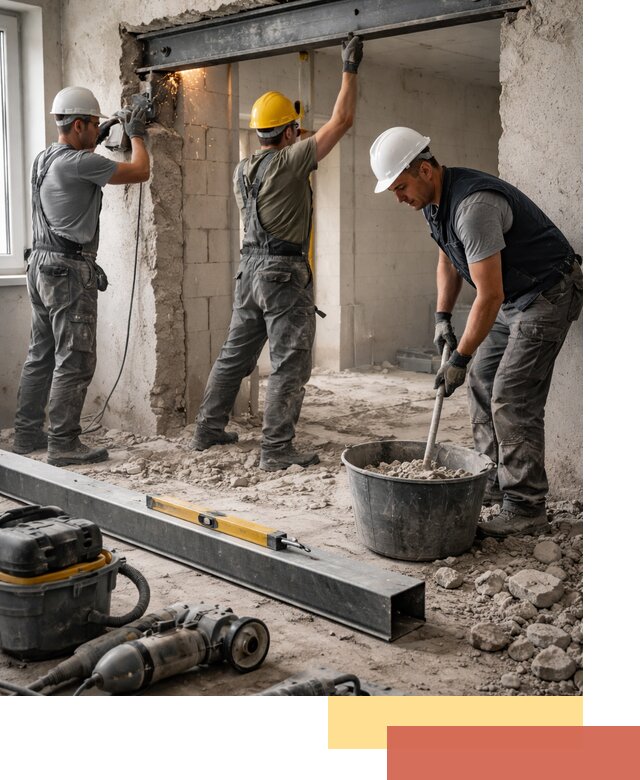 Создание проемов в стенах и несущих конструкциях в Королев