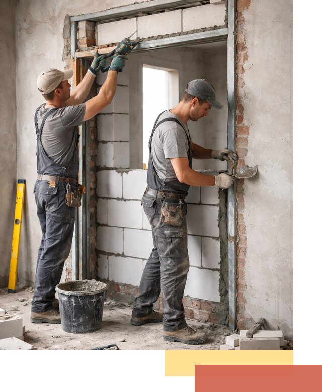 Закладка дверного проема под ключ в Королев: демонтаж, монтаж, отделка