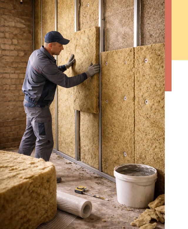 Утепление стен минватой в Королев от 1404 руб./м2 — недорого и быстро | ОТДЕЛОЧНИК-Кор