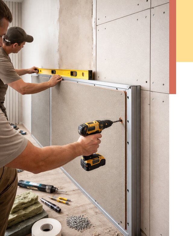 Шумоизоляция стен панелями ЗИПС в Королев от 2287 руб./м² под ключ | ОТДЕЛОЧНИК-Кор