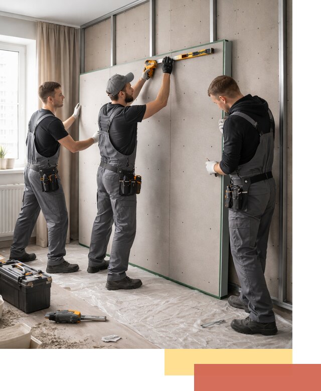 Шумоизоляция стен панелями ЗИПС в Королев для жилых и коммерческих помещений