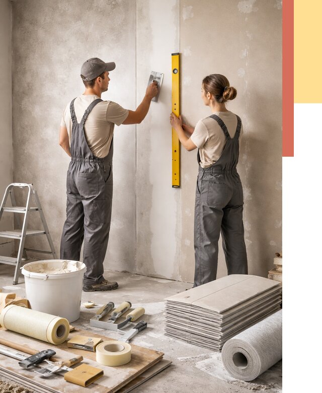 Отделка стен в Королев от 1560 руб/м² — недорого, быстро, под ключ | ОТДЕЛОЧНИК-Кор