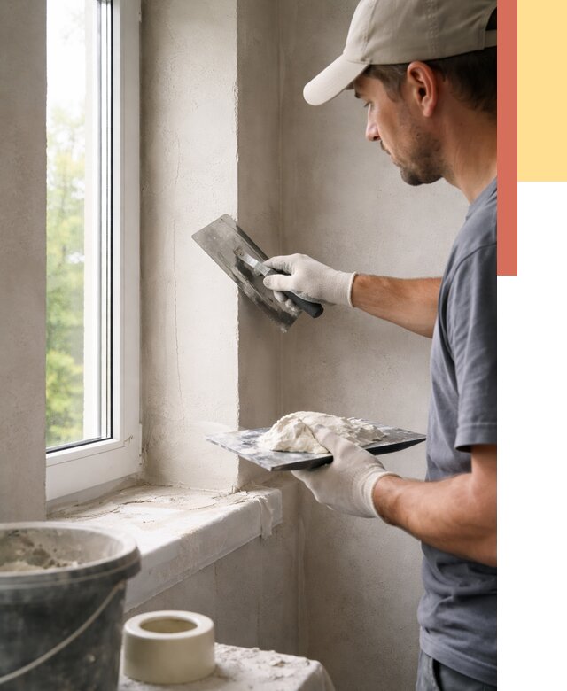 Штукатурка откосов в Королев от 4679 руб/м² — услуги и выравнивание под ключ | ОТДЕЛОЧНИК-Кор