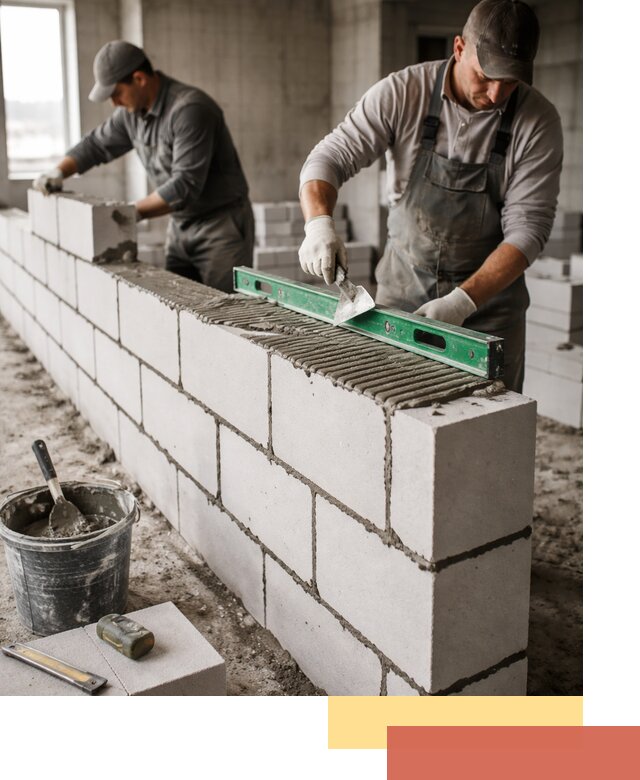 Кладка перегородок из газобетона в Королев быстро и качественно