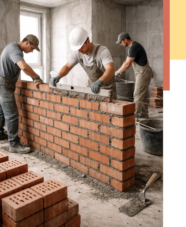 Кладка перегородок из кирпича в Королев от 3639 руб. за м² | ОТДЕЛОЧНИК-Кор