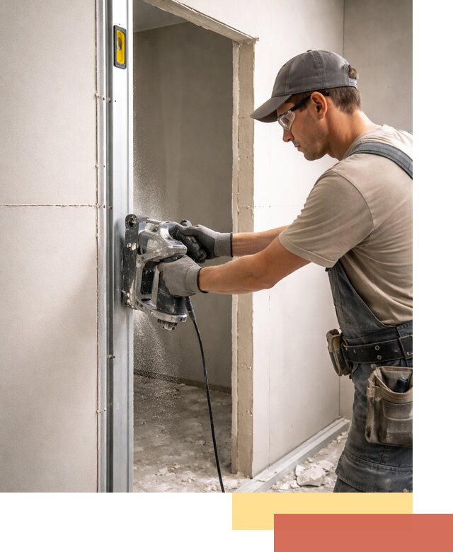 Устройство дверного проема в перегородке в Королев