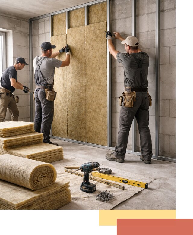 Шумоизоляция перегородок из блоков в Королев — монтаж и защита шумоизоляцией