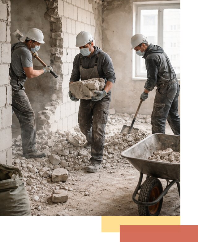 Демонтаж блочных перегородок в Королев быстро и аккуратно