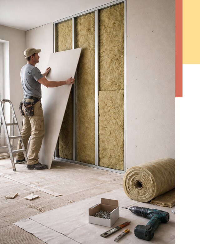 Перегородка из гипсокартона с шумоизоляцией в Королев от 3244 руб. | ОТДЕЛОЧНИК-Кор