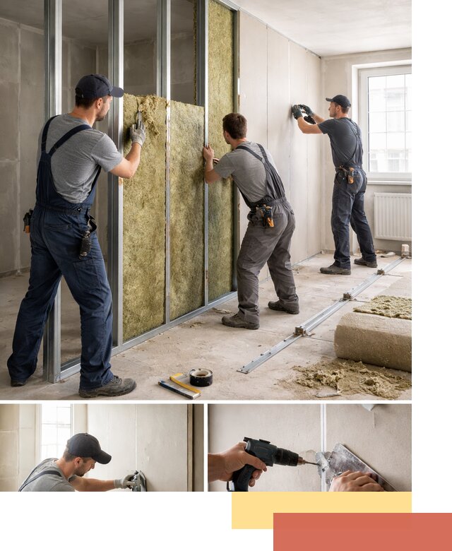 Перегородка из гипсокартона с шумоизоляцией в Королев — монтаж под ключ